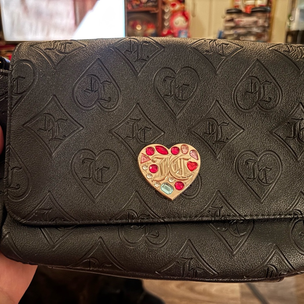 JUICY COUTURE Glizted Out Satchel Black NWT MSRP $118 Clasp